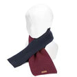 English Stitch Two Colour Scarf with Keyhole | Navy-Garnet