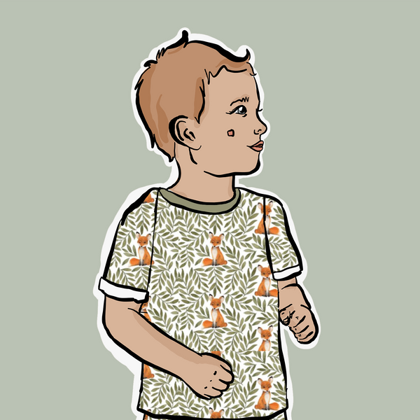 Fox And Leaves T-Shirt | Short Sleeve