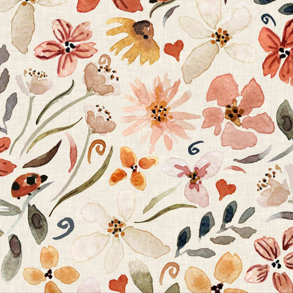 Ladybird Floral Teddy Blanket