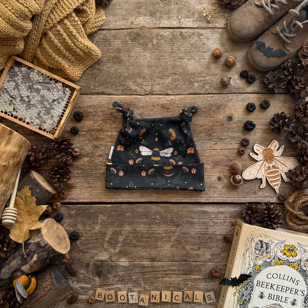 Dark Bee & Boo-tanicals Knotted Hats