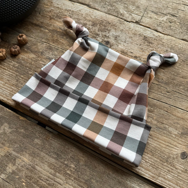 Autumn Plaid Knotted Hats