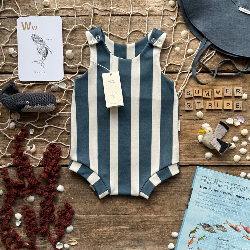 Navy Stripe Bloomer Romper | Ready To Post