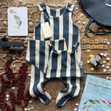 Navy Stripe Footed Romper
