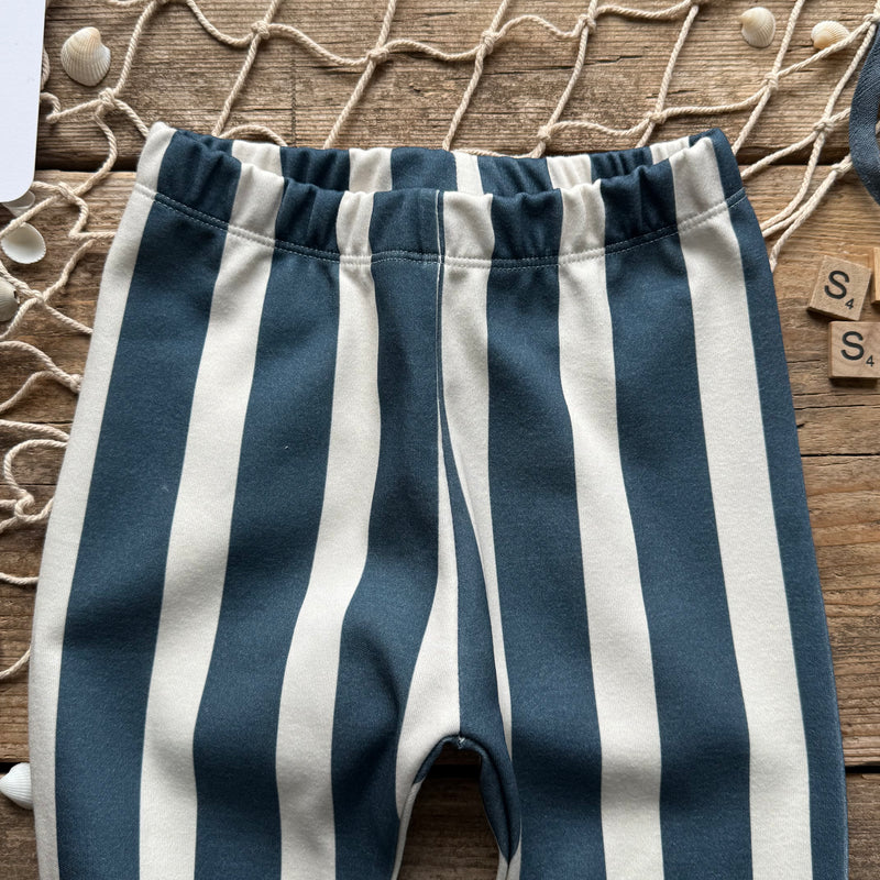 Navy Stripe Slim Leggings