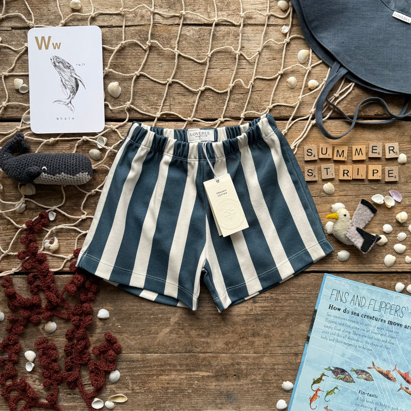 Navy Stripe Shorts
