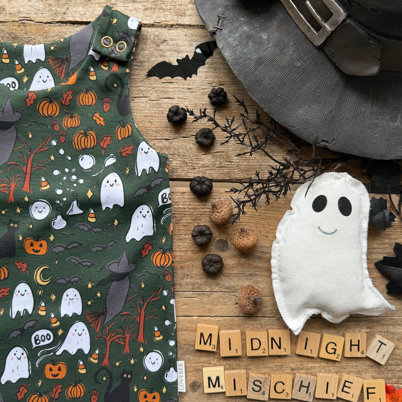 Midnight Mischief Footed Romper