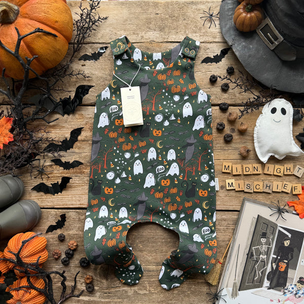 Midnight Mischief Footed Romper