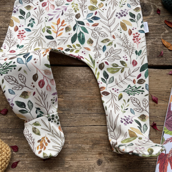 Botanical Sprigs Footed Romper | Stock