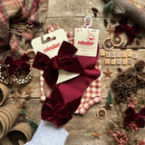 Burgundy Check Long Romper