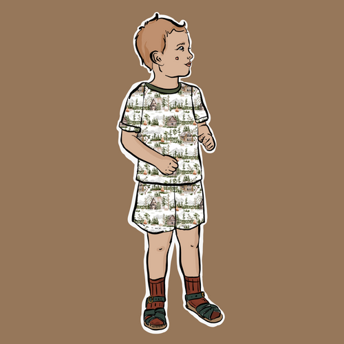 Cabin Campfire Summer Short Set
