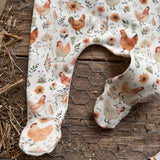 Chicken Meadow Footed Romper | Ready To Post