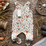 Chicken Meadow Footed Romper | Ready To Post