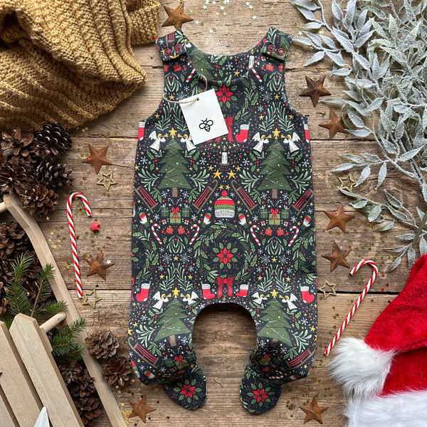 Christmas Night Footed Romper | Ready To Post