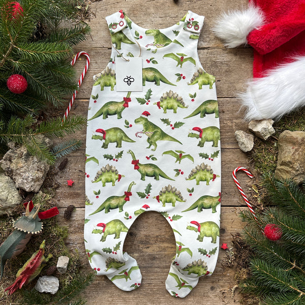 Christmasaurus Footed Romper | Ready To Post