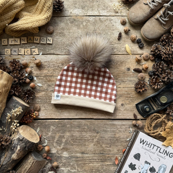 Cinnamon Check Bobble Hat