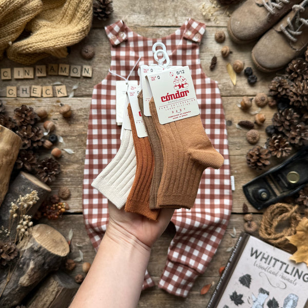 Cinnamon Check | Style With Bee | Socks