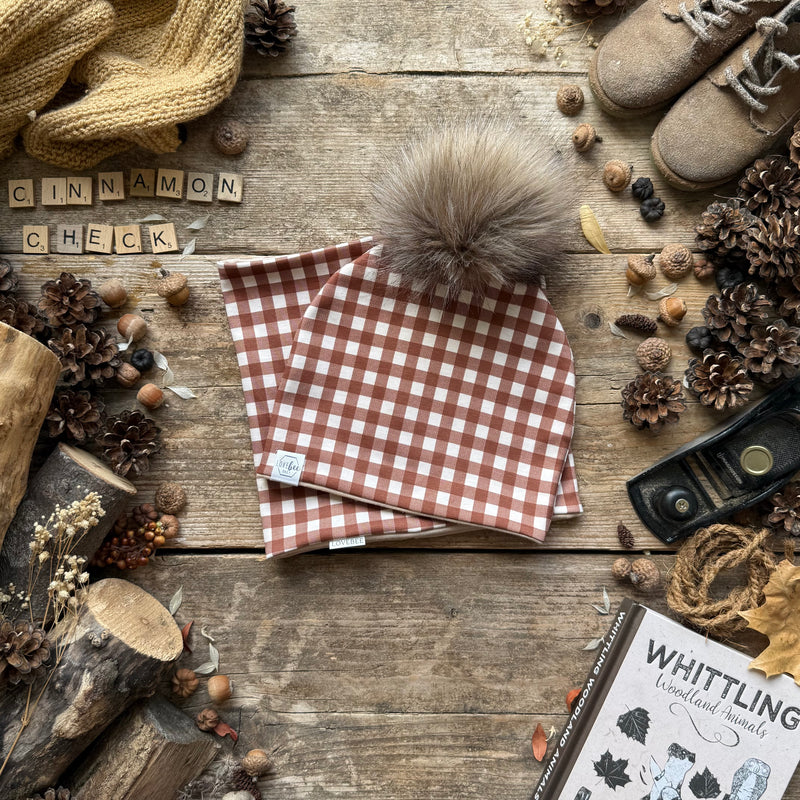Cinnamon Check Bobble Hat