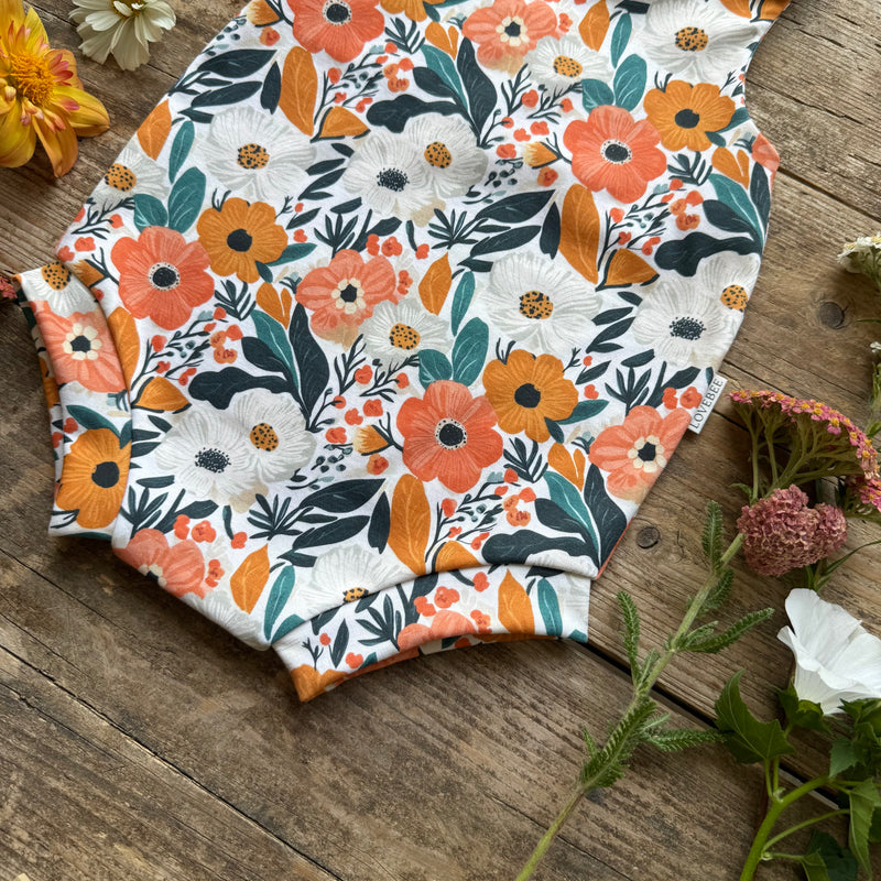 Clementine Blooms Bloomer Romper