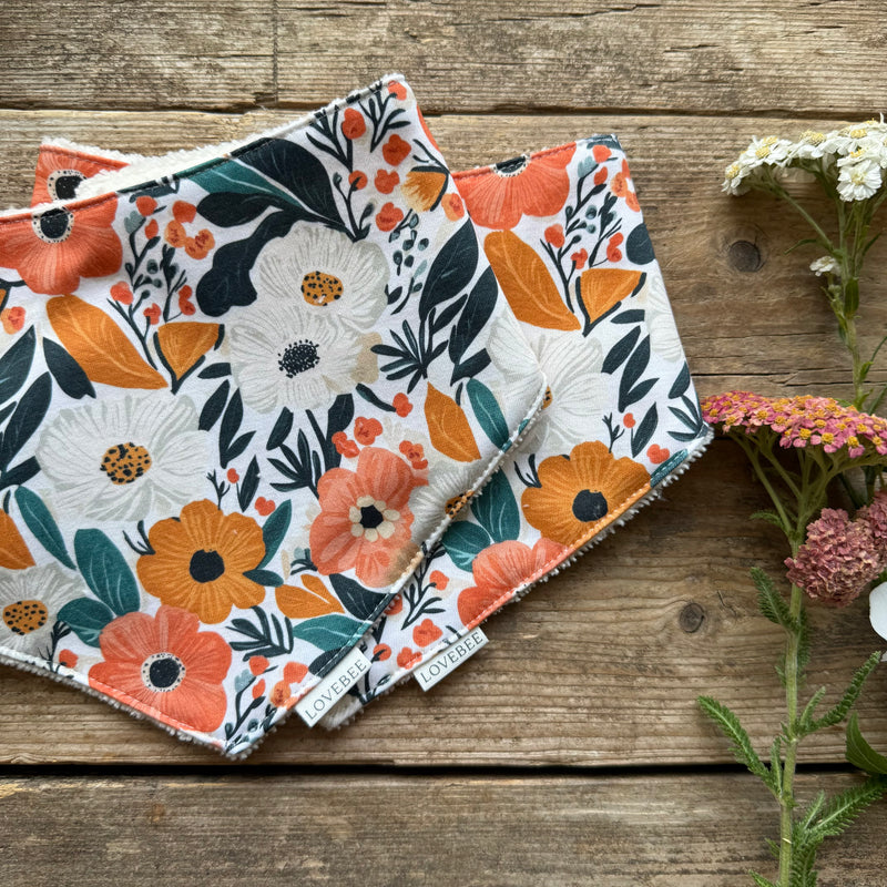 Clementine Blooms Dribble Bib