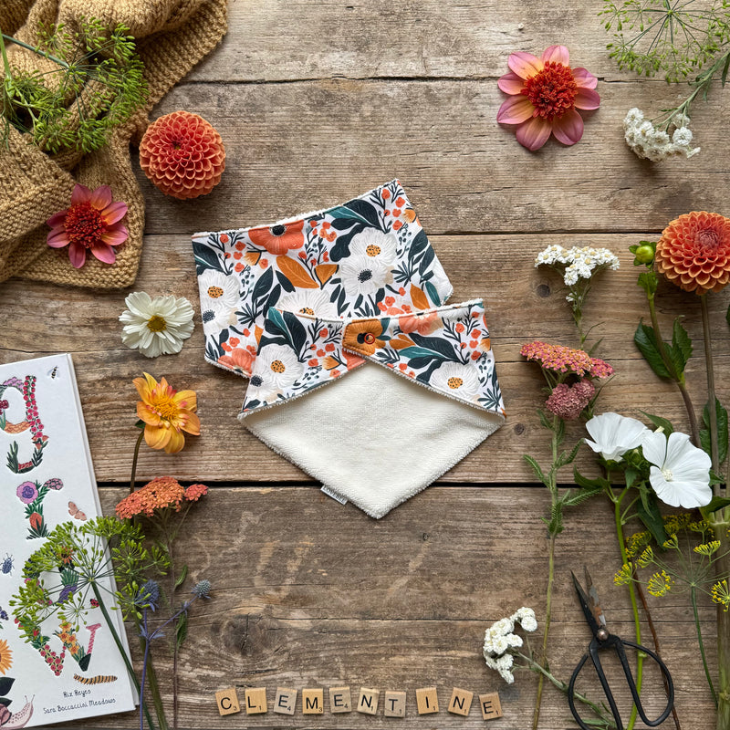 Clementine Blooms Dribble Bib