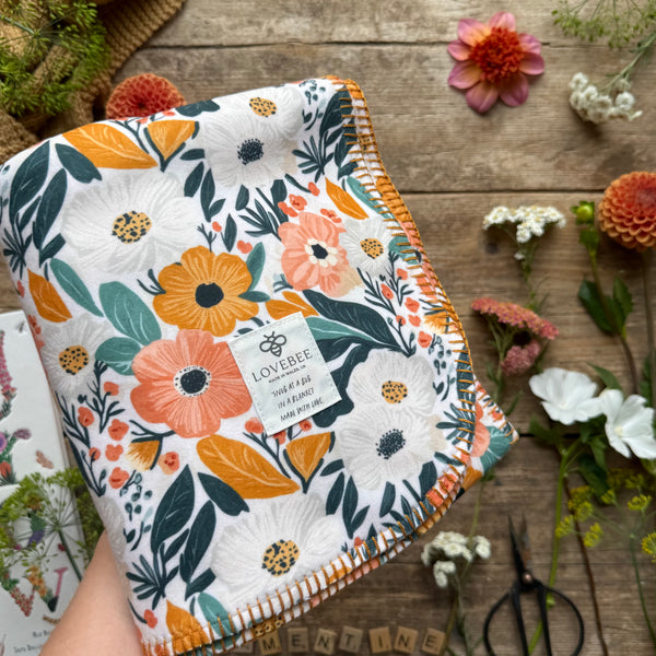 Clementine Blooms Eco Fleece Pram Blanket