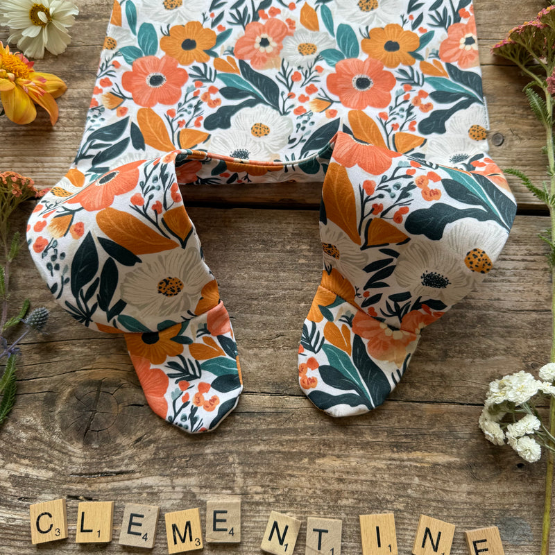 Clementine Blooms Footed Romper | Stock