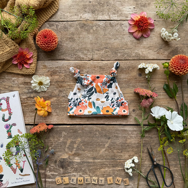 Clementine Blooms Knotted Hats