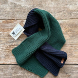 English Stitch Two Colour Scarf with Keyhole | Navy-Bottle