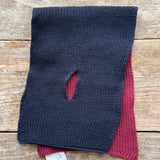 English Stitch Two Colour Scarf with Keyhole | Navy-Garnet