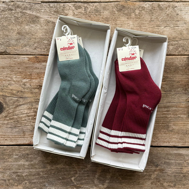 3-Stripes Knee Sports Socks | Lichen Green