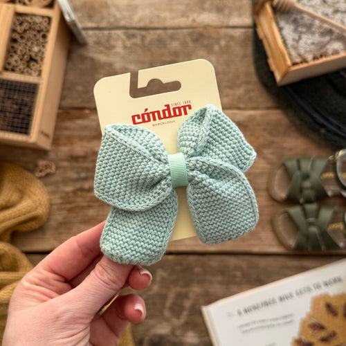 Knitted Hair Bow | Wasabi