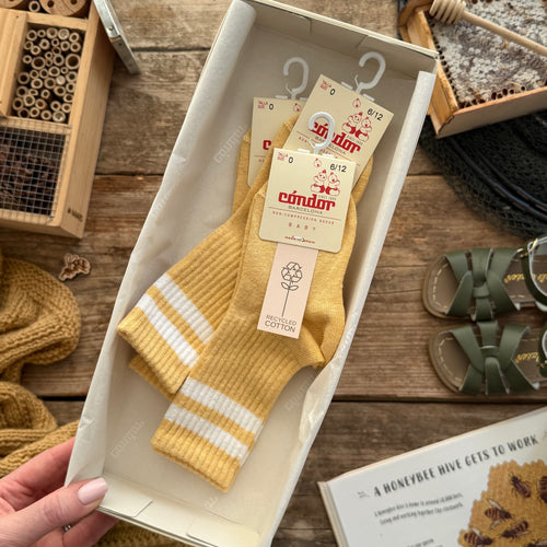 Recycled Cotton Knee Sports Socks | Corn
