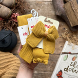 Knitted Hair Bow | Mustard