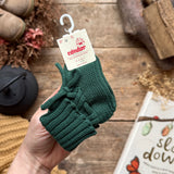 Baby Rib Booties | Bottle Green