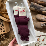 Knee Socks with Lace Edging Cuff | Syrah