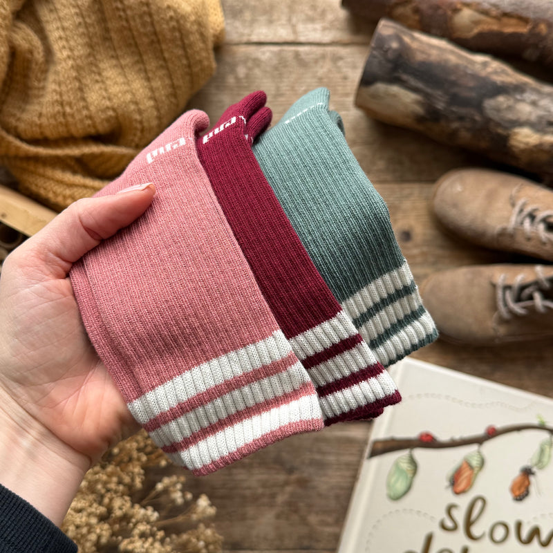 3-Stripes Knee Sports Socks | Terracota