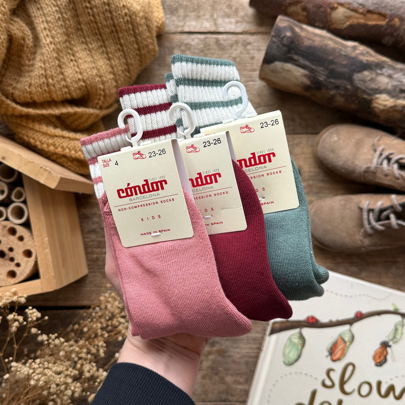 3-Stripes Knee Sports Socks | Terracota