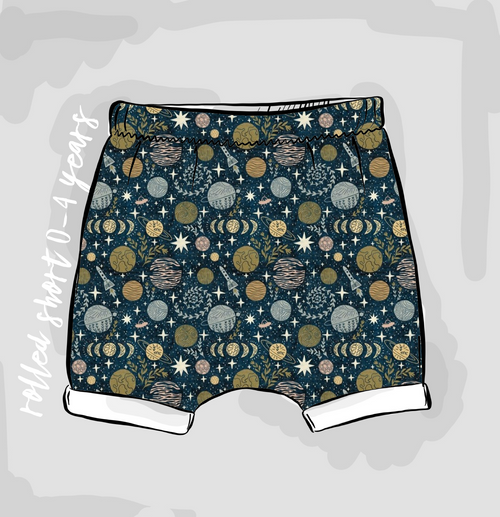 Cosmic Night Rolled Shorts