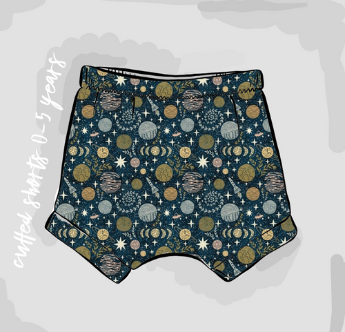 Cosmic Night Cuffed Shorts