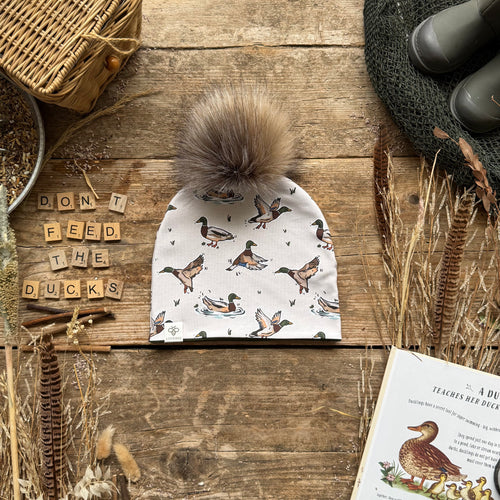 Cream Mallard Bobble Hat