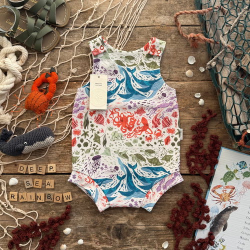 Deep Sea Rainbow Bloomer Romper