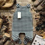 Evergreen Check Footed Romper