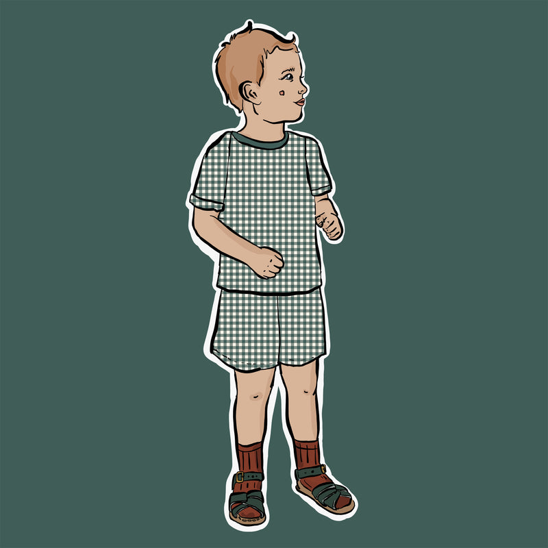 Evergreen Check Short Set