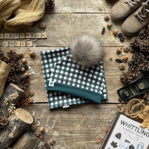 Evergreen Check Bobble Hat
