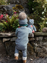Evergreen Check Long Romper