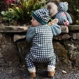 Evergreen Check Long Romper