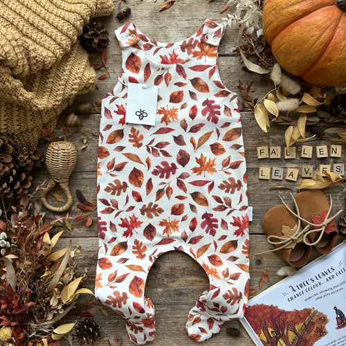 Fallen Leaves Footed Romper