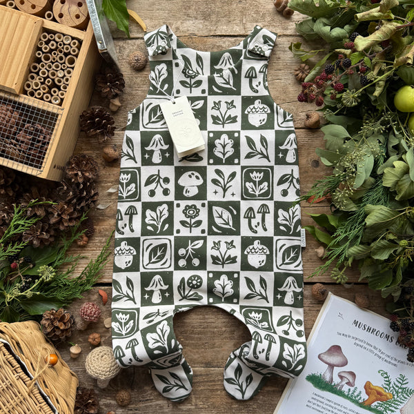 Forager's Quilt Footed Romper