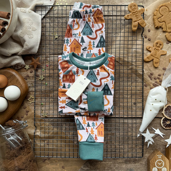 Gingerbread Village Long BeeJamas