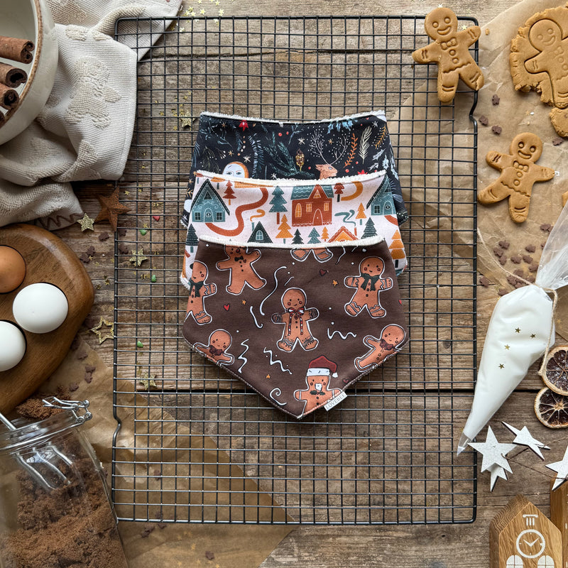 3 Set Dribble Bibs | Gingerbread Collection